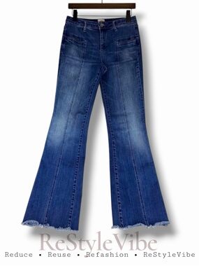 WASH LAB Women’s Size 27 Denim Jeans Mid Rise Flare Leg Style Fit Stretch
